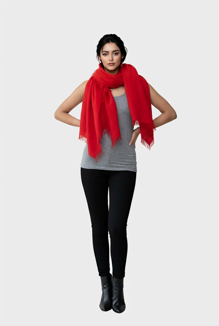 100% cashmere felted scarf handmade